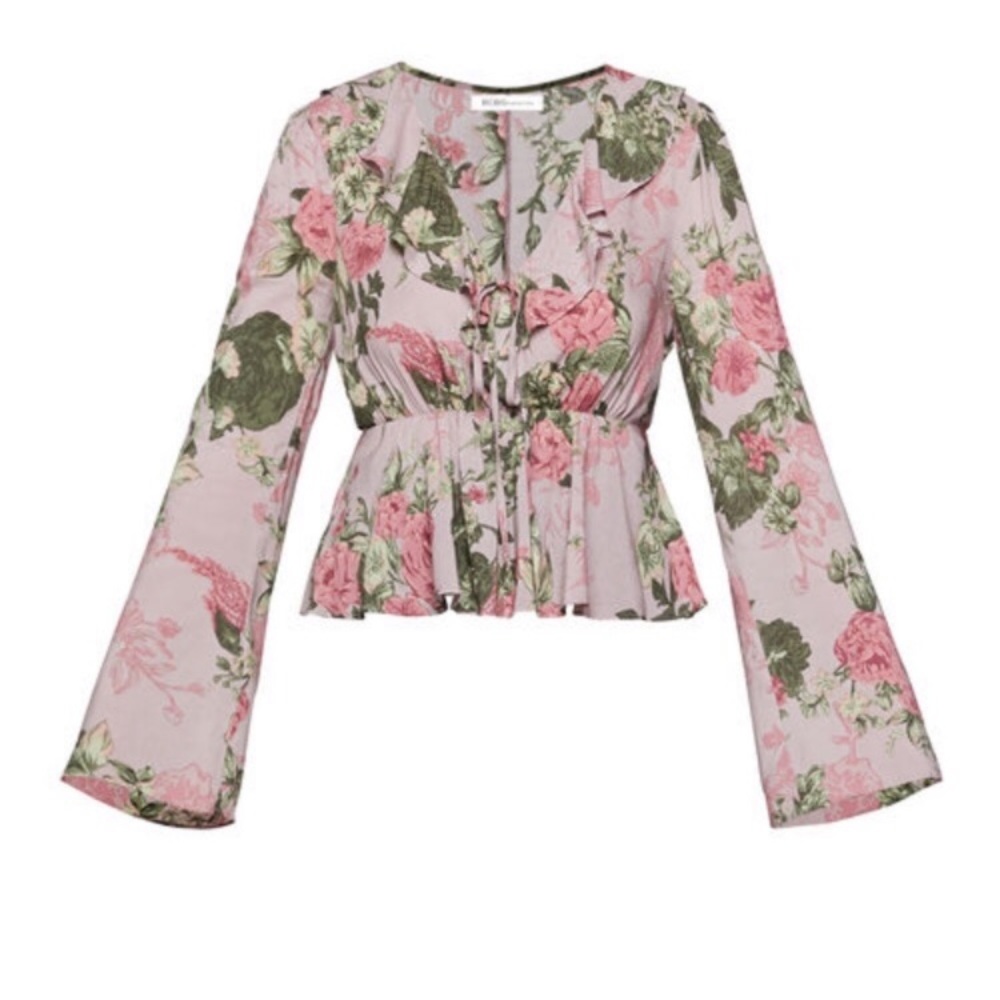 BCBG Ruffle Tie Top